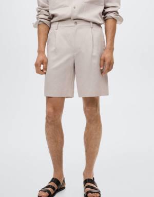 Mango Linen lyocell Bermuda shorts