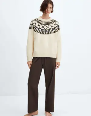 Pull-over motifs col rond