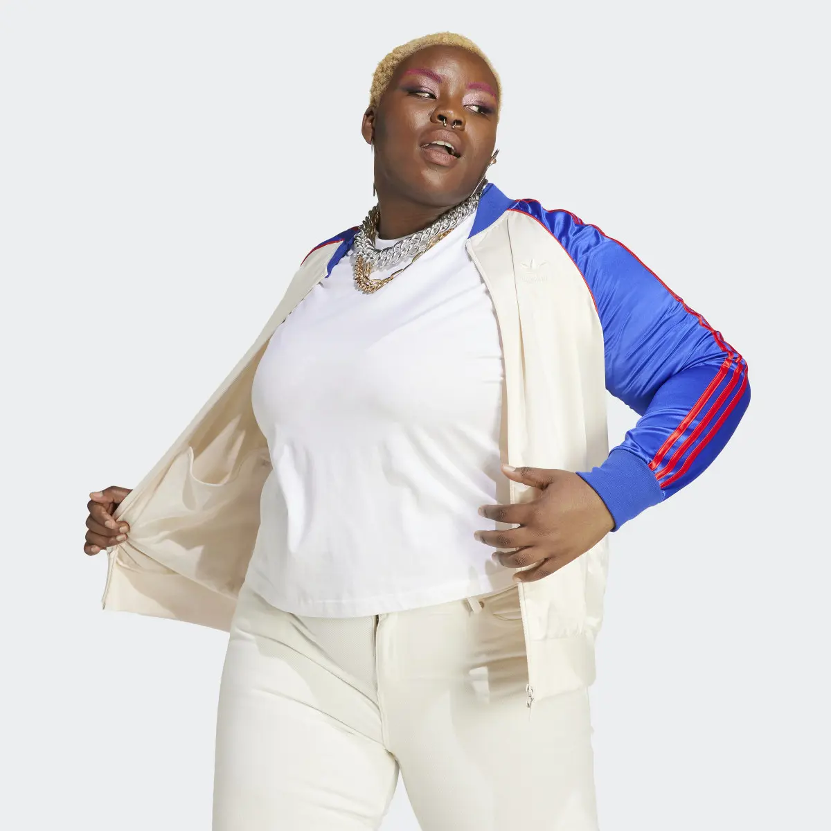 Adidas Satin SST Track Jacket (Plus Size). 2