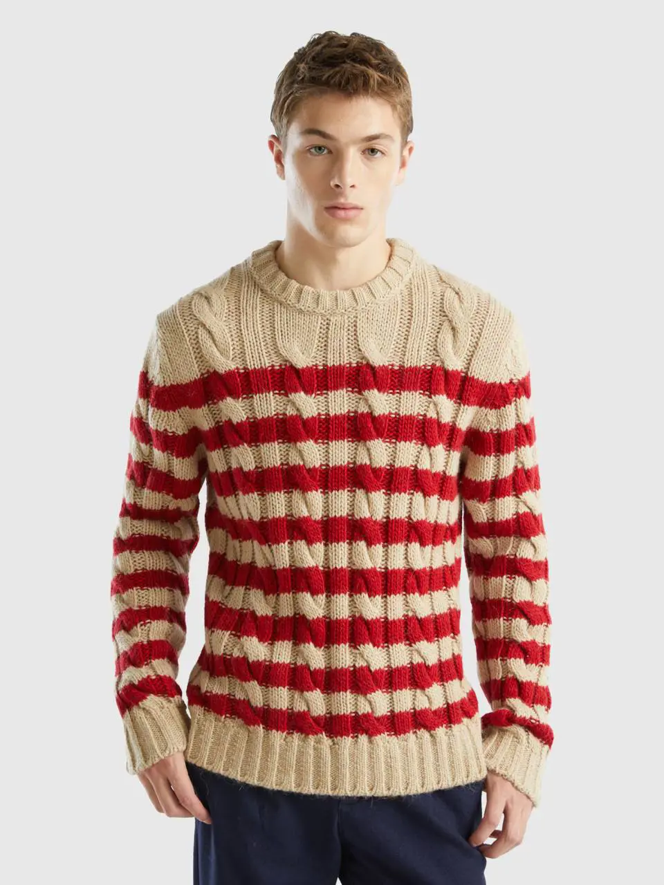 Benetton striped sweater in alpaca and wool blend. 1