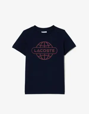 Camiseta de punto de algodón con planeta estampado