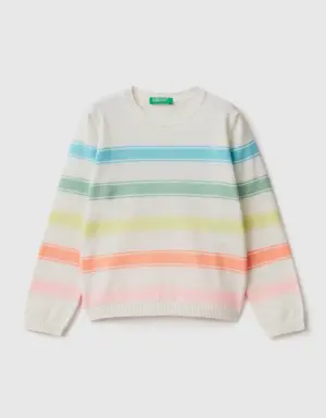 striped sweater in cotton blend
