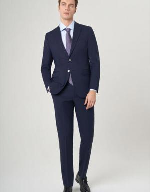 Erkek Modern Fit Mono Yaka 2 Düğme Çift Yırtmaçlı Takım Elbise LACİ