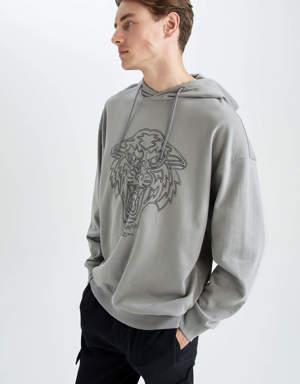 Oversize Fit Kapüşonlu Sweatshirt