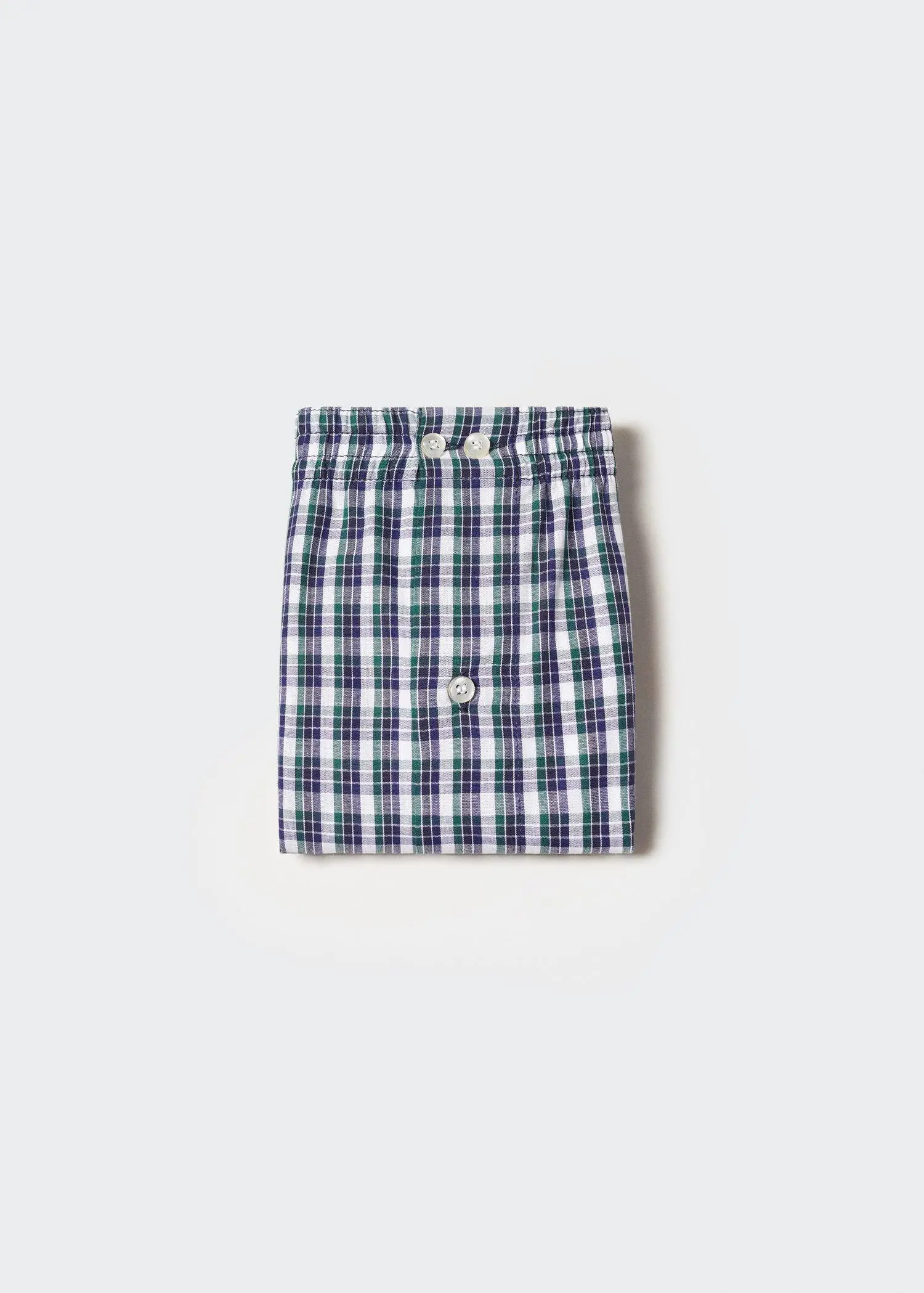 Mango Gingham check cotton briefs. a close up of a pair of boxers 