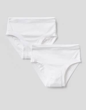 Two underwear in stretch organic cotton