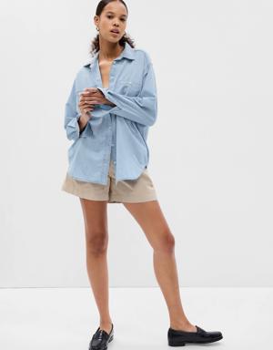 Chambray Denim Big Shirt blue