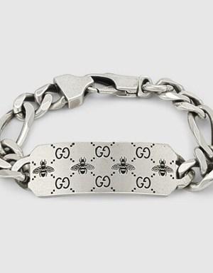 GG and bee engraved bracelet
