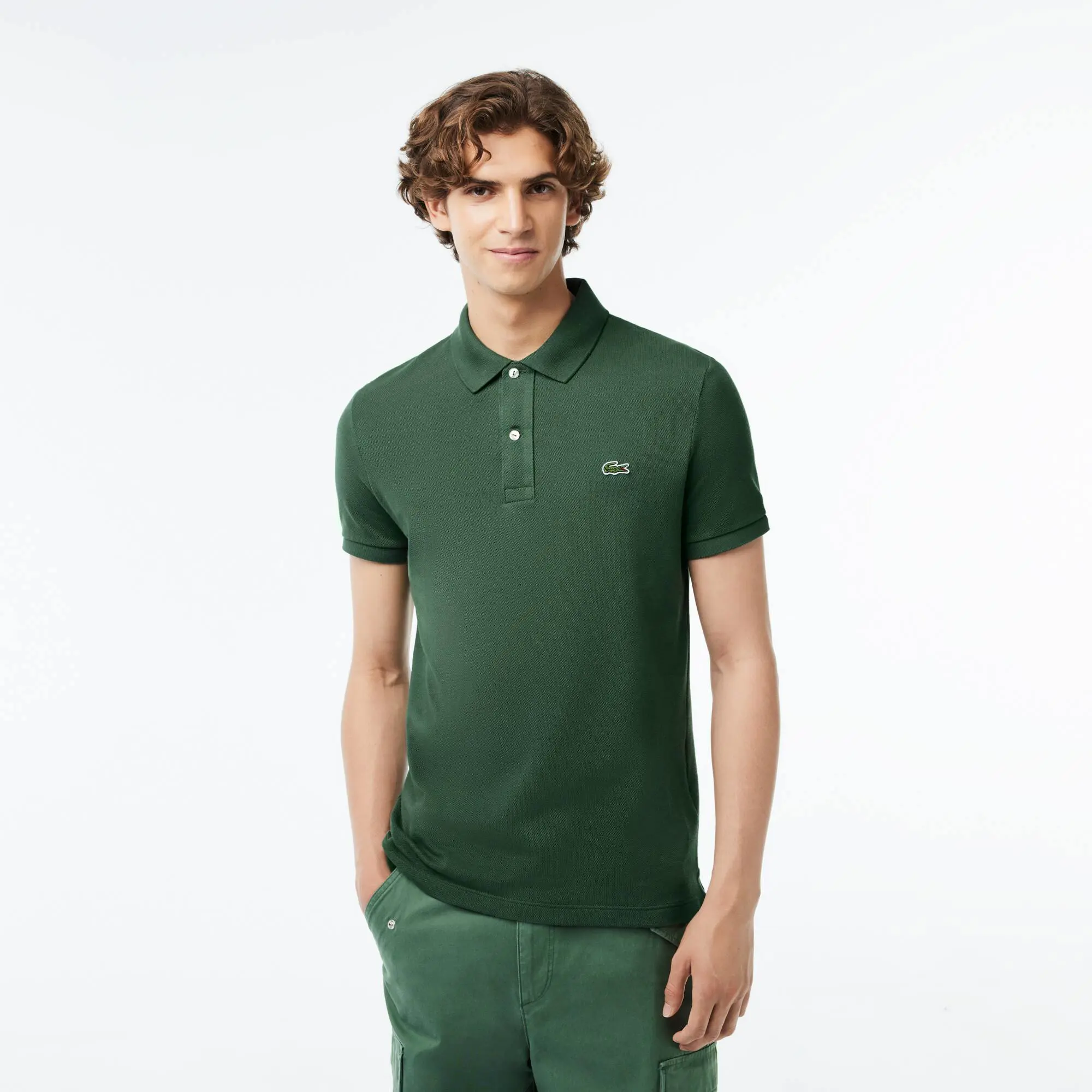 Lacoste Men's Original L.12.12 Slim Fit Petit Piqué Cotton Polo. 1 Lacoste Men's Original L.12.12 Slim Fit Petit Piqué Cotton Polo. 1