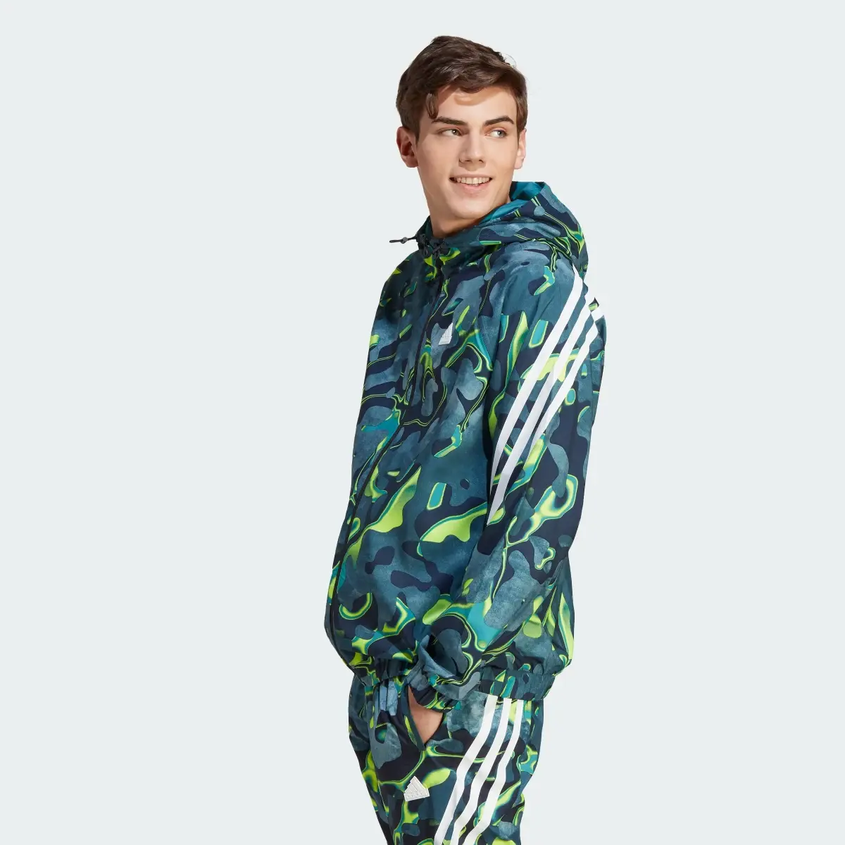 Adidas Future Icons Allover Print Full-Zip Hoodie. 3