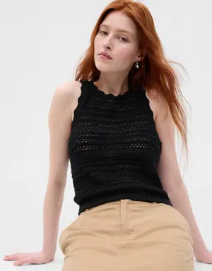 Gap Crochet Halter Tank Top black