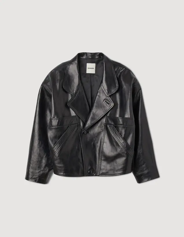 Sandro Oversized leather jacket. 2