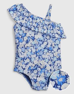 Toddler Recycled Asymmetric Swim One-Piece blue