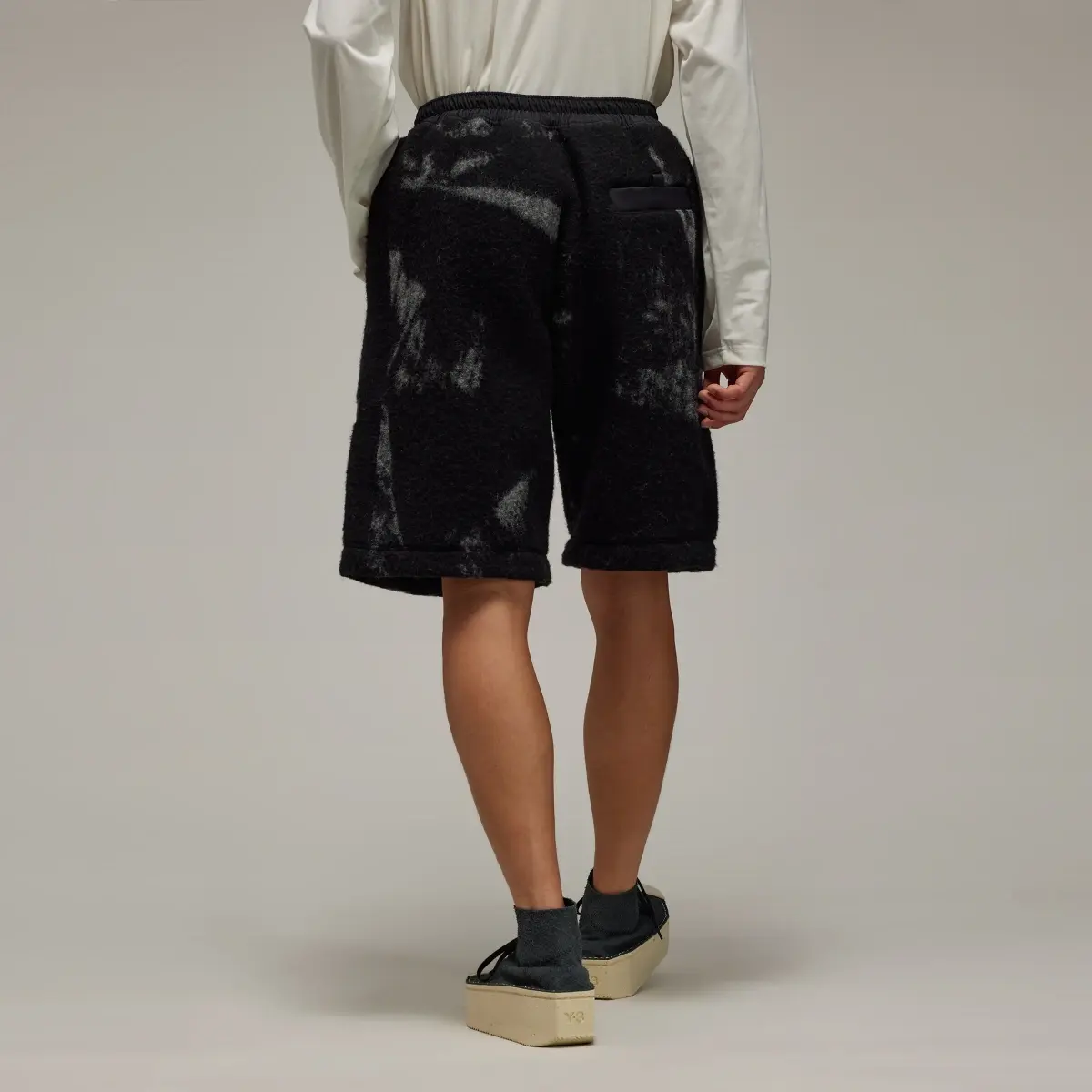 Adidas Y-3 Fuzzy Fleece Shorts. 3