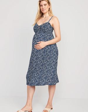 Old Navy Maternity Fit & Flare Sleeveless Floral Midi Dress multi