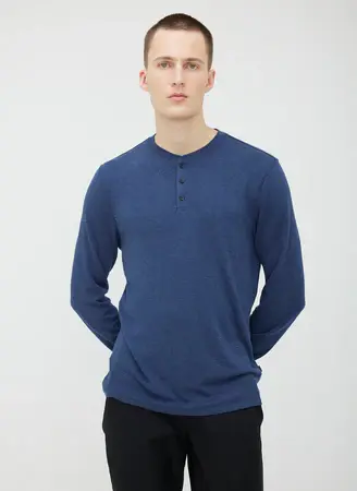 Kit And Ace BFT Long Sleeve Henley. 1