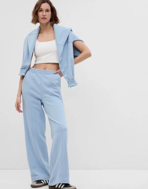 Vintage Soft Seamed Wide-Leg Sweatpants blue