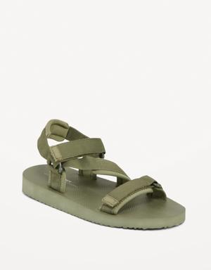 Webbed Canvas Strap Utility Sandals for Boys green