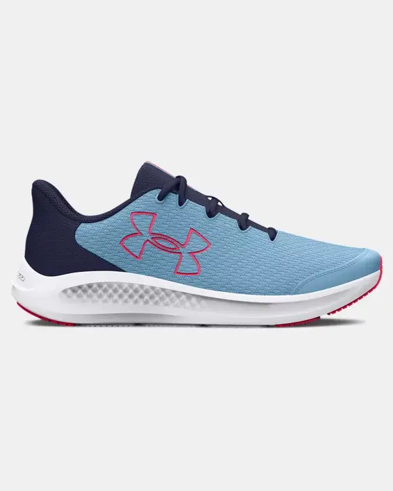 Under Armour Girls' Grade School UA Charged Pursuit 3 Big Logo Running Shoes. 1
