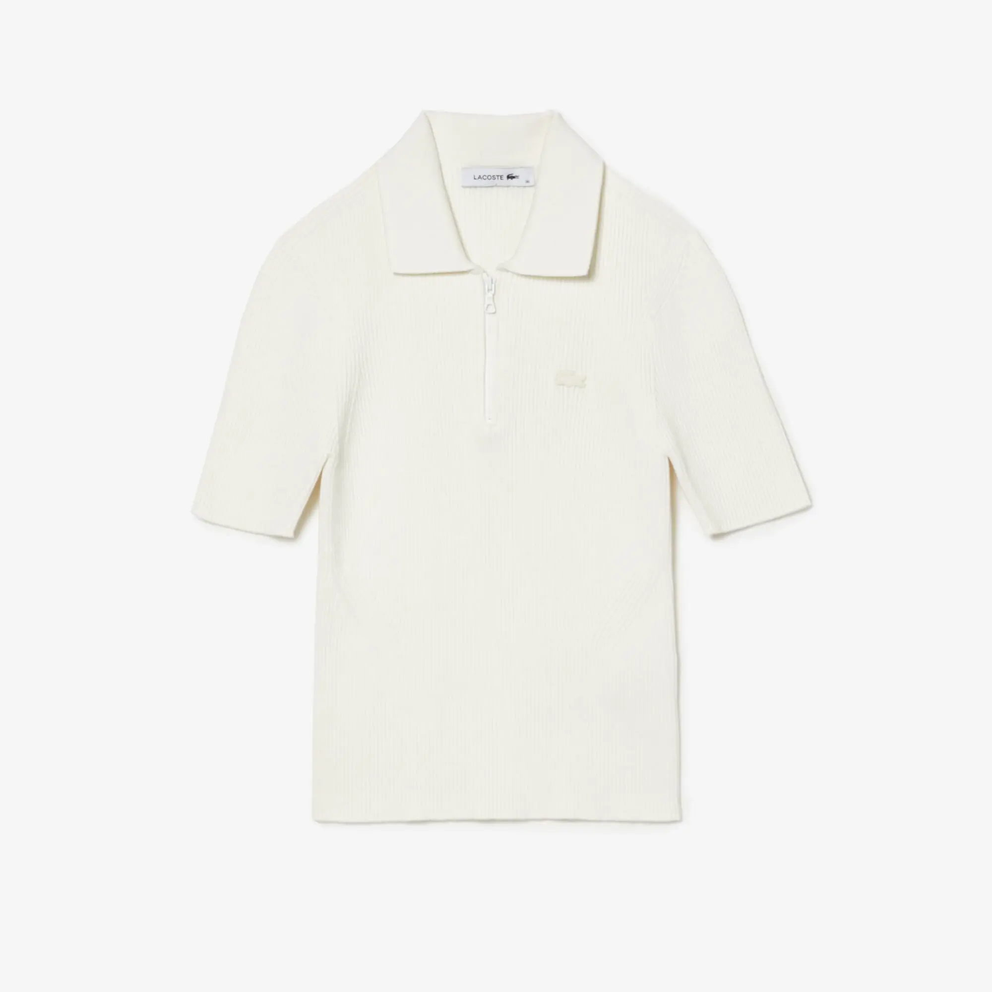 Lacoste Women’s Lacoste Zipped Knit Polo Shirt. 1