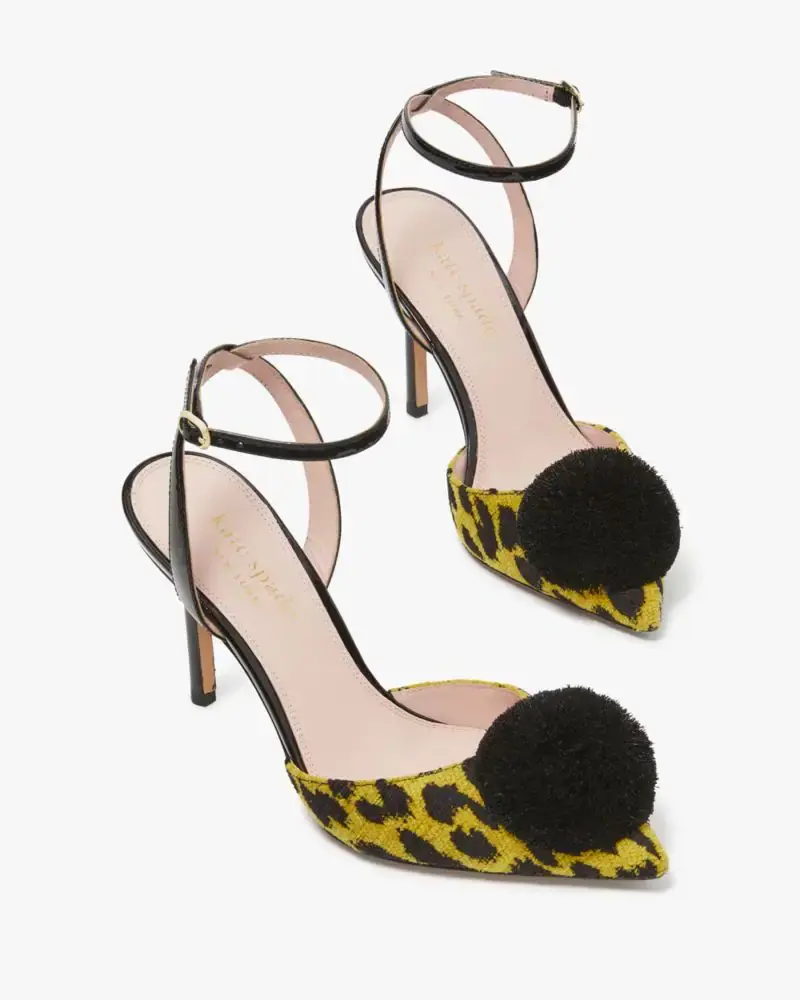 Kate Spade Amour Pom Leopard Pumps. 2