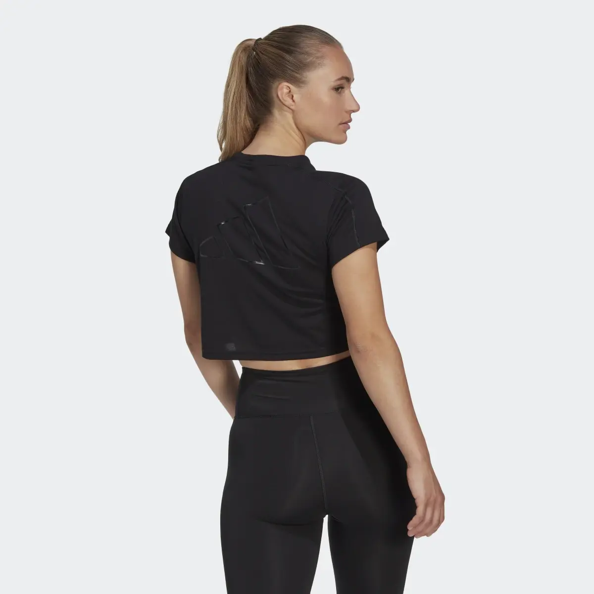 Adidas AEROREADY Train Essentials 3 Bar Logo Crop Tee. 3