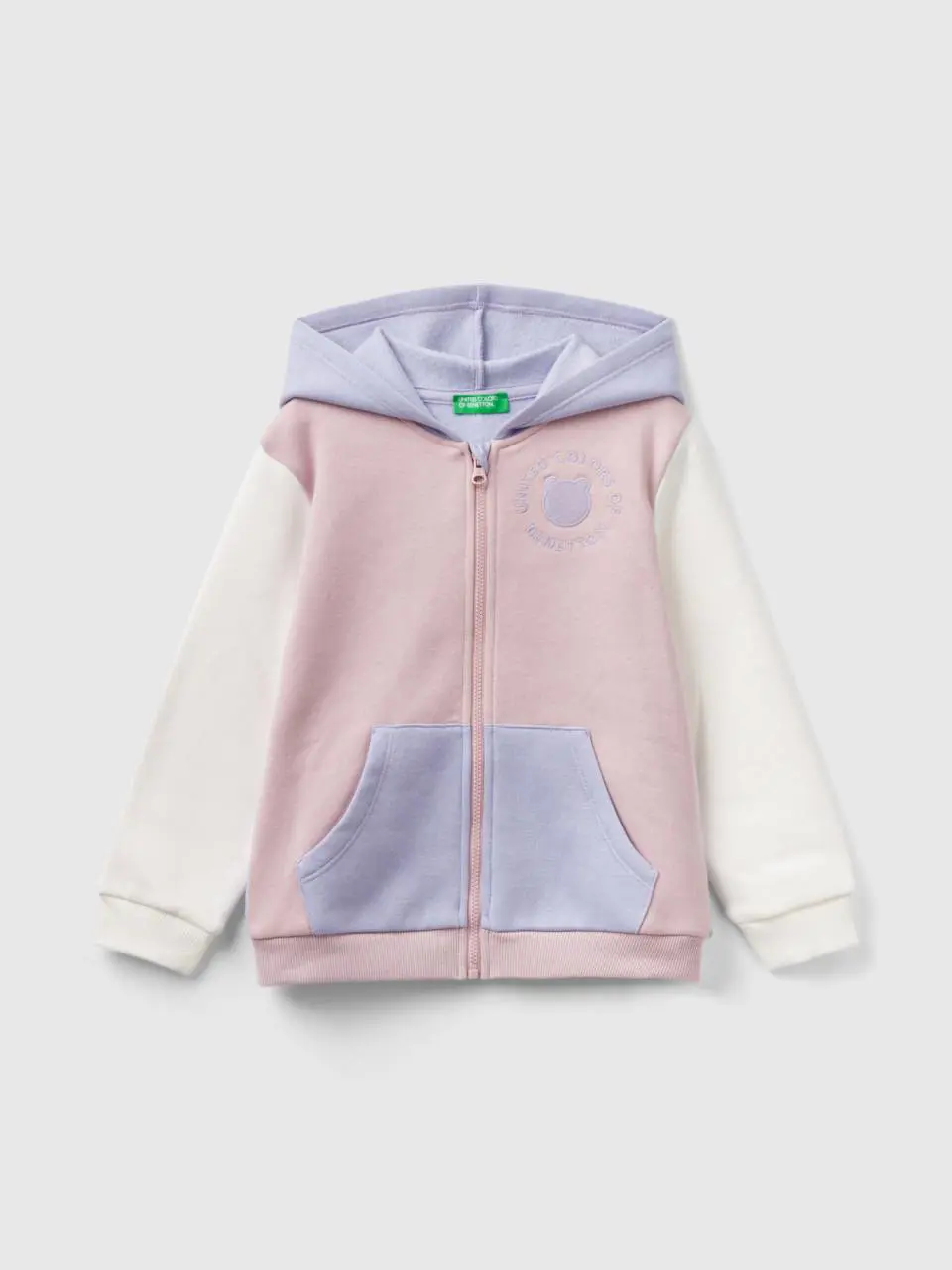 Benetton zip-up sweatshirt in cotton blend. 1