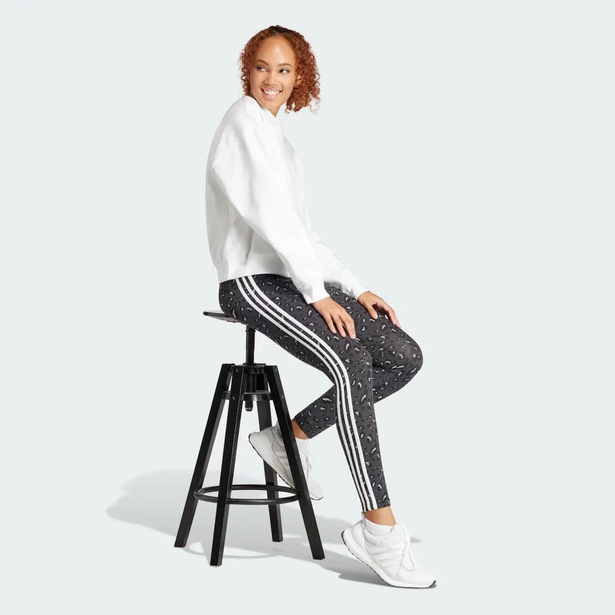 Adidas Essentials 3-Stripes Animal Print Leggings. 3