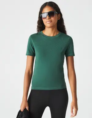 Lacoste Damen Slim Fit T-Shirt mit Rundhals aus Baumwollmischung