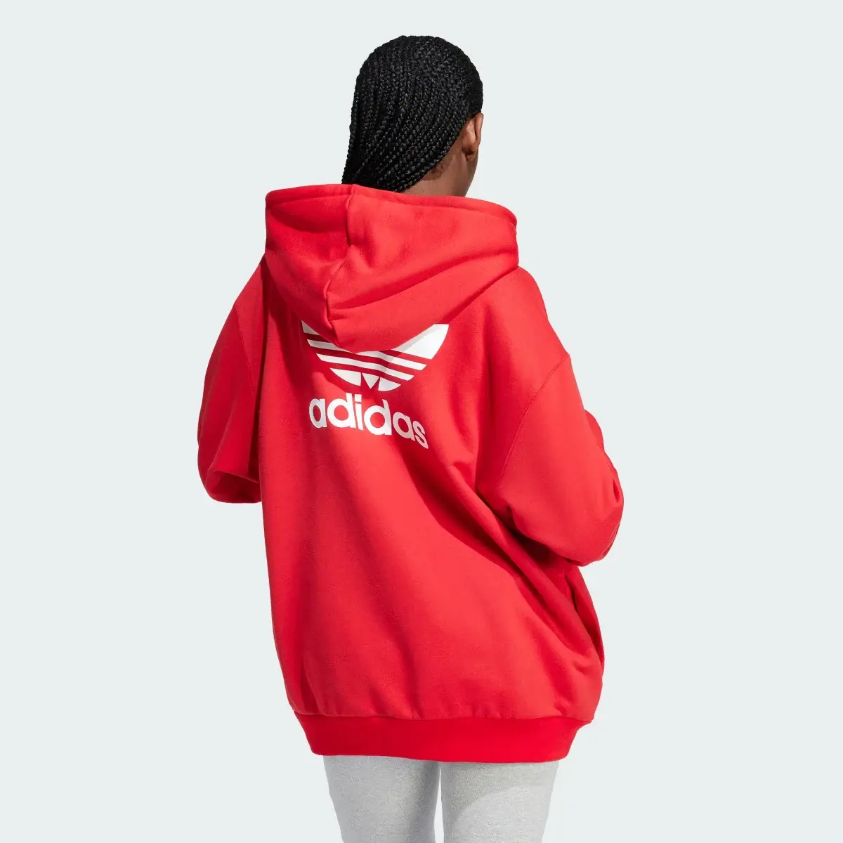 Adidas Sudadera con capucha Trefoil Oversized. 3