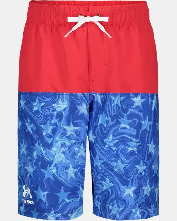 Under Armour Little Boys' UA Liquid Star Colorblock Swim Volley Shorts. 1