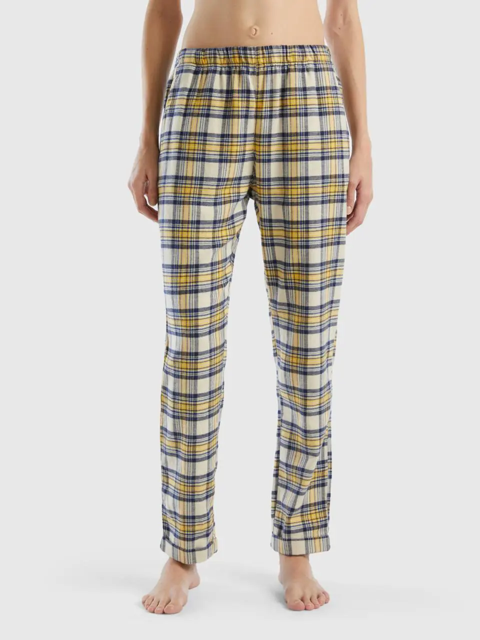 Benetton yellow and blue tartan trousers. 1