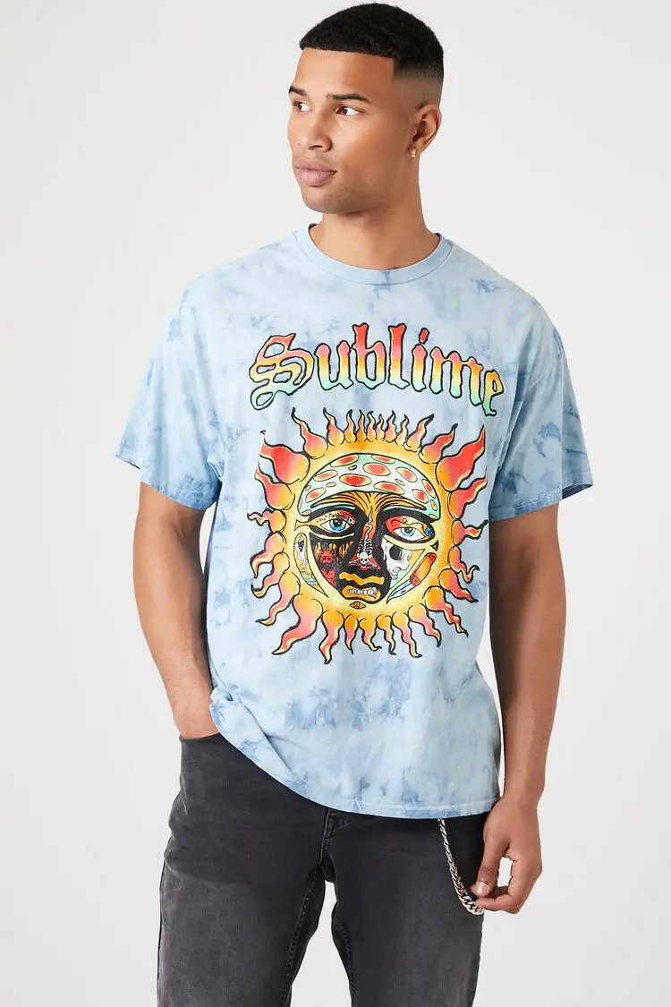 Forever 21 Forever 21 Tie Dye Sublime Graphic Tee Sky Blue/Multi. 1
