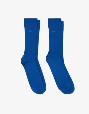 Unisex High-Cut Ribbed Cotton Socks Two-Pack