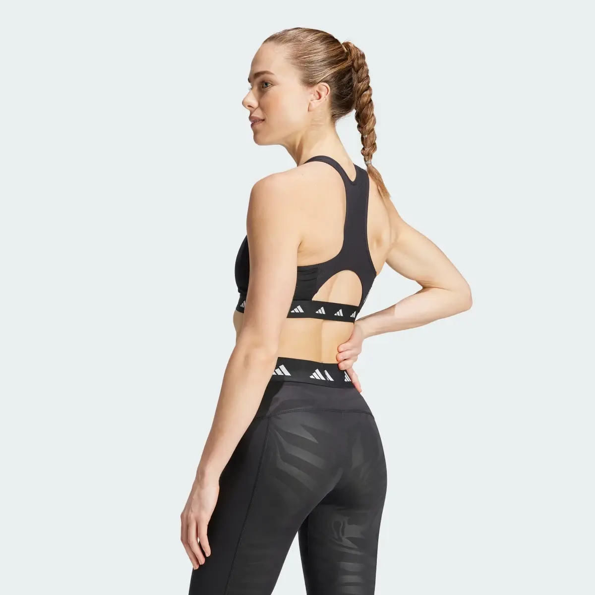 Adidas Brassière de training zippée col montant Techfit PowerImpact Maintien moyen. 3