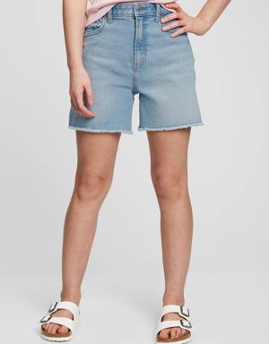 Gap Teen Sky High Rise Denim Shorts with Washwell blue