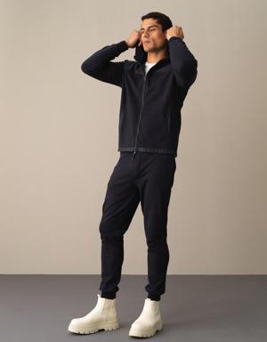 Pamuklu Kapüşonlu Regular Fit Çizgili Sweatmont