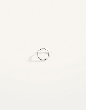 Silver-Toned Circle Ring for Women silver