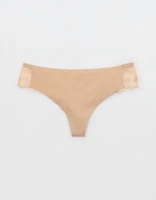 American Eagle SMOOTHEZ No Show Lace Thong Underwear. 1