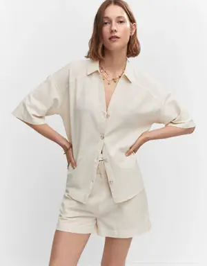 Cotton linen-blend shirt