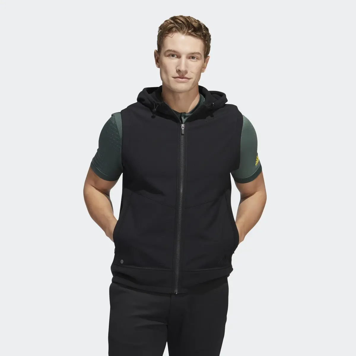 Adidas Statement Full-Zip Hooded Golf Vest. 2