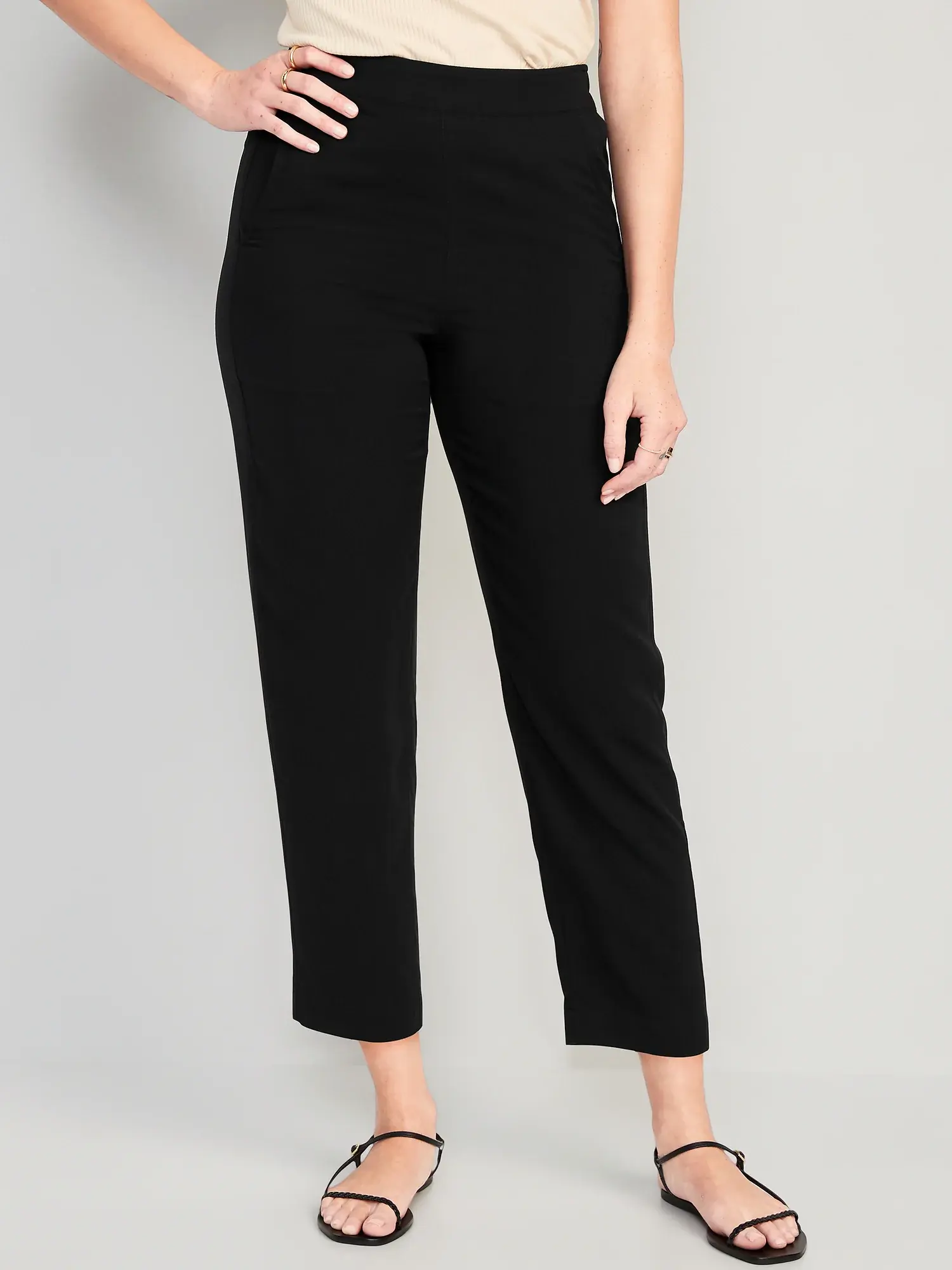 Old Navy High-Waisted Playa Taper Pants for Women black. 1
