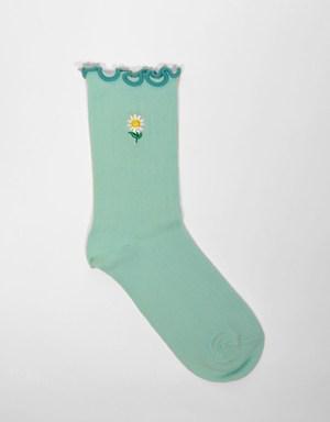 Sweet Dreams Daisy Kadın Soket Çorap Yeşil