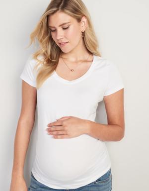 Maternity Scoop-Neck T-Shirt white