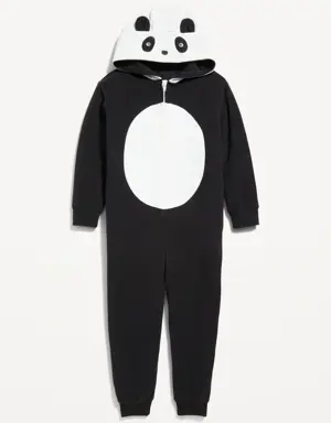 Gender-Neutral Panda One-Piece Costume for Kids white