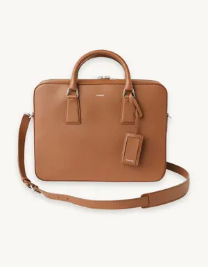 Saffiano leather briefcase