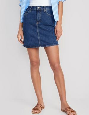 High-Waisted OG Straight Mini Jean Skirt for Women blue