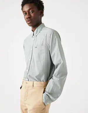 Lacoste Camisa de cuadros de popelina de algodón de corte regular para hombre