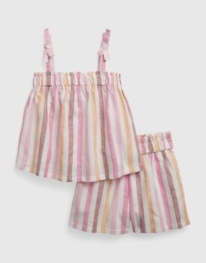 Toddler Linen-Cotton Outfit Set multi