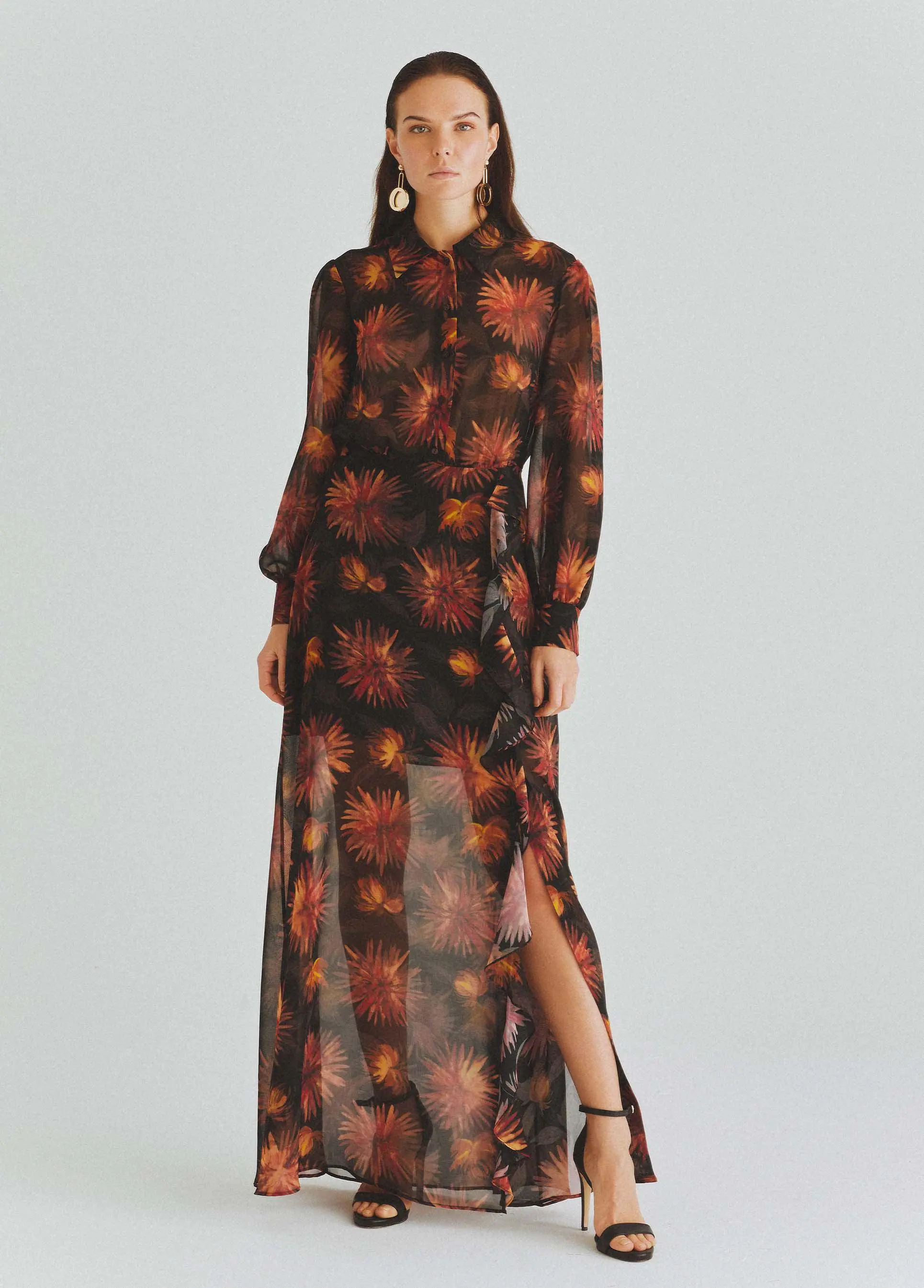 Roman Floral fall dress - 4 / ORIGINAL. 1